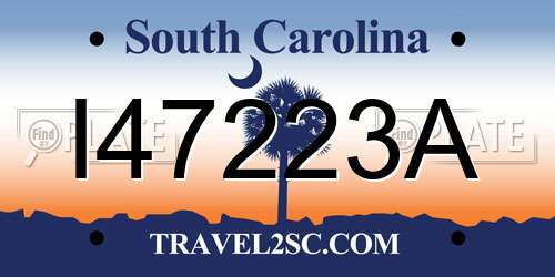 I47223A South Carolina License Plate