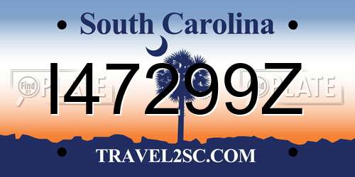 I47299Z South Carolina License Plate