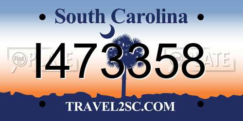 I473358 South Carolina License Plate