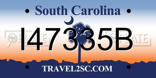 I47335B South Carolina License Plate