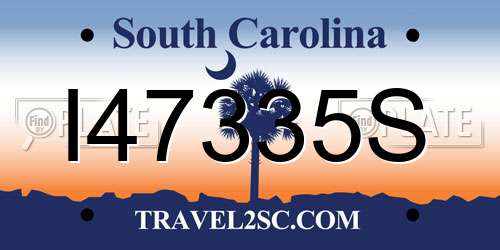 I47335S South Carolina License Plate