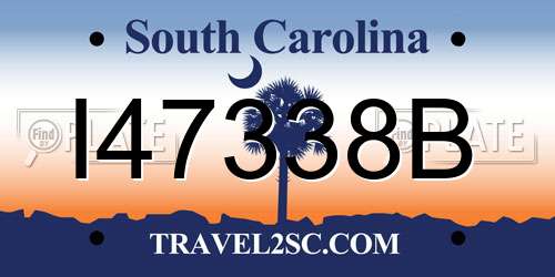 I47338B South Carolina License Plate