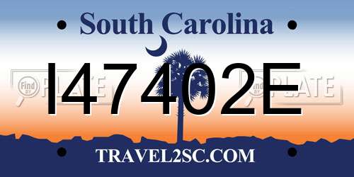 I47402E South Carolina License Plate