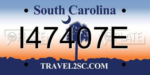 I47407E South Carolina License Plate