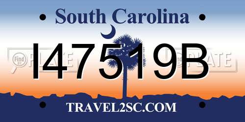 I47519B South Carolina License Plate