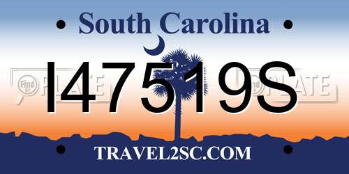 I47519S South Carolina License Plate