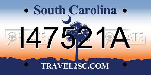 I47521A South Carolina License Plate