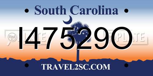 I47529O South Carolina License Plate