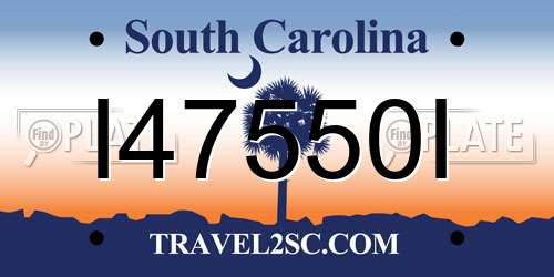 I47550I South Carolina License Plate