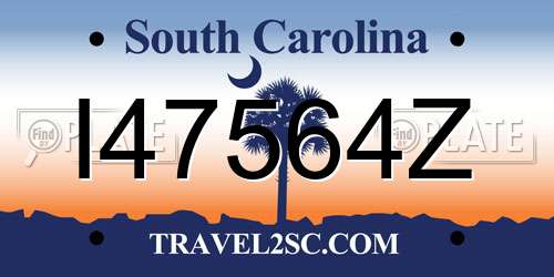 I47564Z South Carolina License Plate