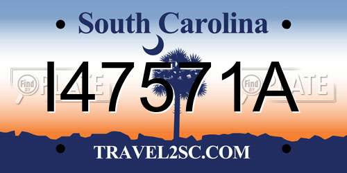I47571A South Carolina License Plate
