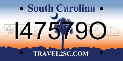I47579O South Carolina License Plate