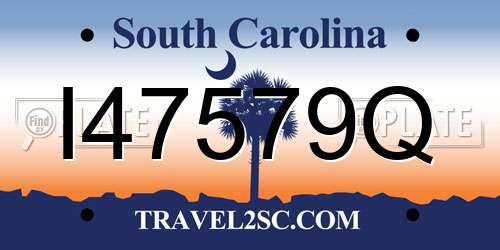 I47579Q South Carolina License Plate