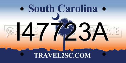I47723A South Carolina License Plate