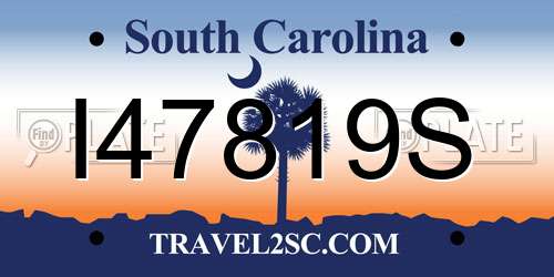 I47819S South Carolina License Plate