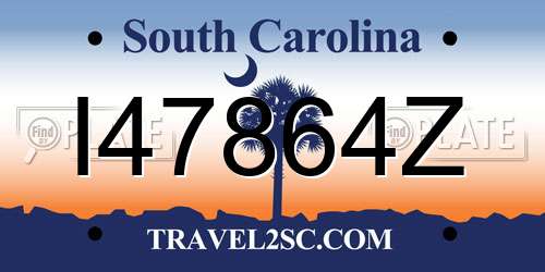 I47864Z South Carolina License Plate