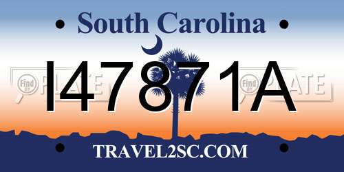 I47871A South Carolina License Plate