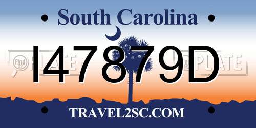I47879D South Carolina License Plate