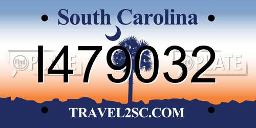 I479032 South Carolina License Plate