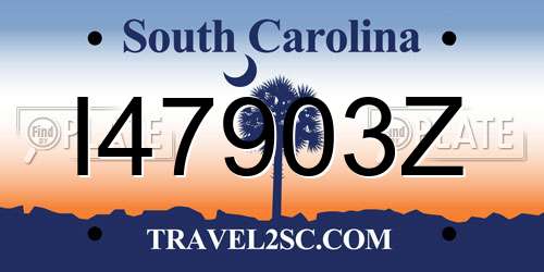I47903Z South Carolina License Plate