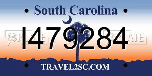 I479284 South Carolina License Plate
