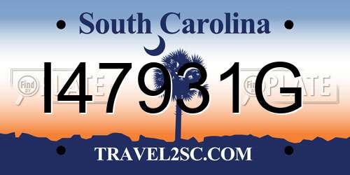 I47931G South Carolina License Plate