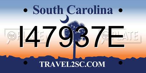 I47937E South Carolina License Plate