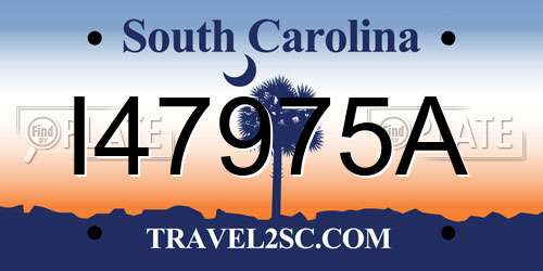 I47975A South Carolina License Plate