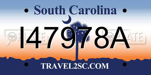 I47978A South Carolina License Plate