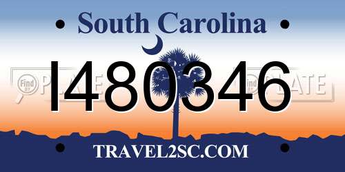 I480346 South Carolina License Plate