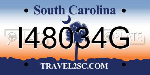 I48034G South Carolina License Plate