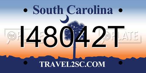 I48042T South Carolina License Plate