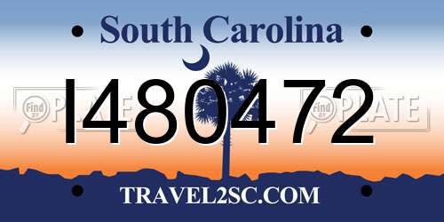 I480472 South Carolina License Plate