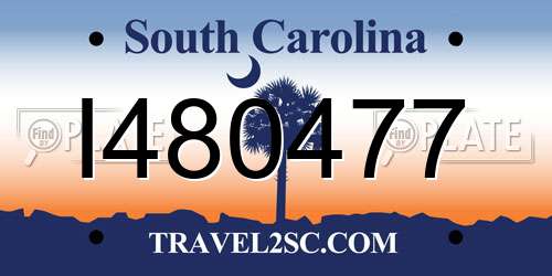 I480477 South Carolina License Plate
