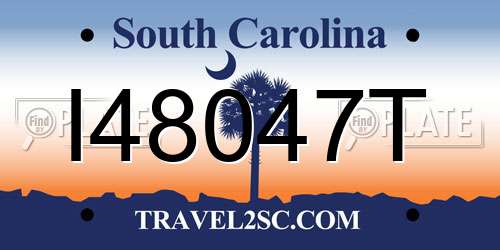 I48047T South Carolina License Plate