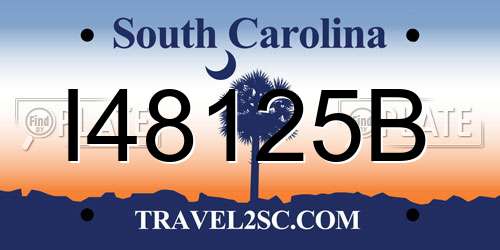 I48125B South Carolina License Plate