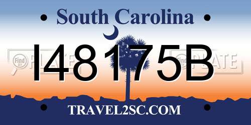 I48175B South Carolina License Plate