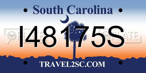 I48175S South Carolina License Plate