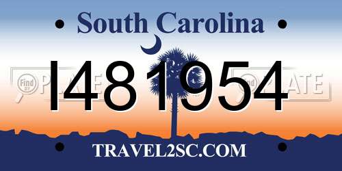 I481954 South Carolina License Plate