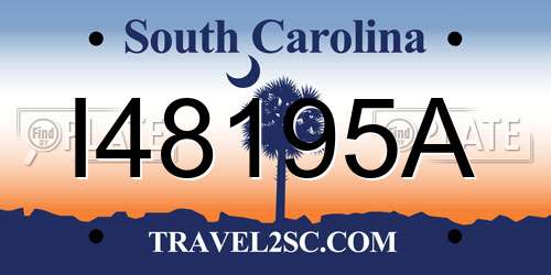 I48195A South Carolina License Plate