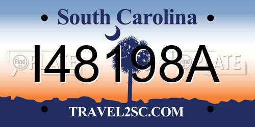 I48198A South Carolina License Plate