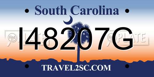 I48207G South Carolina License Plate