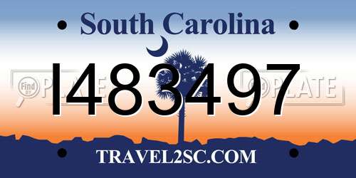 I483497 South Carolina License Plate