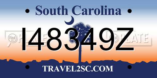 I48349Z South Carolina License Plate