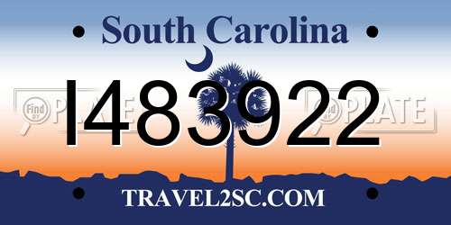 I483922 South Carolina License Plate