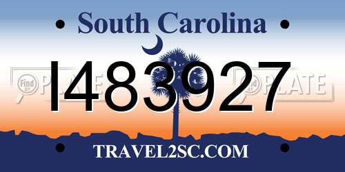 I483927 South Carolina License Plate
