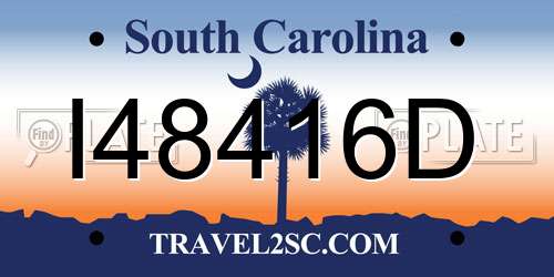 I48416D South Carolina License Plate