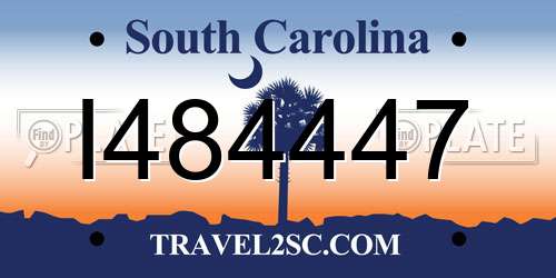 I484447 South Carolina License Plate
