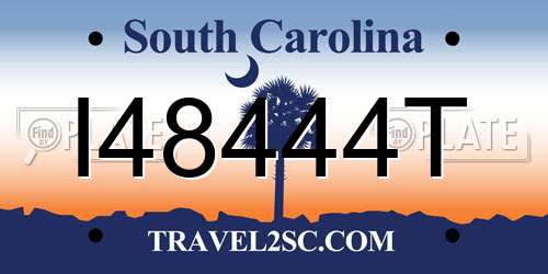 I48444T South Carolina License Plate