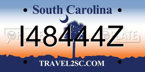 I48444Z South Carolina License Plate